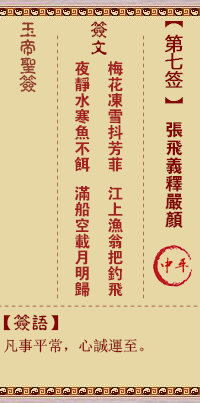 “玉帝灵签 第7签：张飞义释严颜 中平