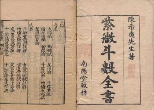 《新锓希夷陈先生紫微斗数全书》,明朝道家古书.