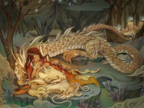 梦见龙在风雨闪电中飞行