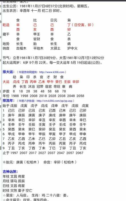 八字带癸卯和戊午