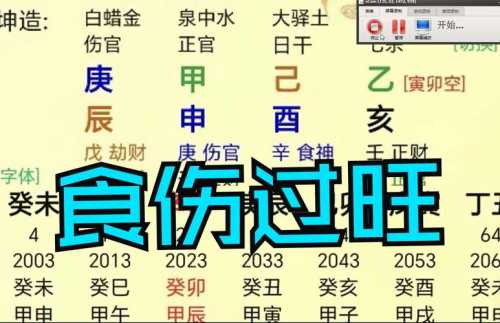 “八字地支食伤旺不透干